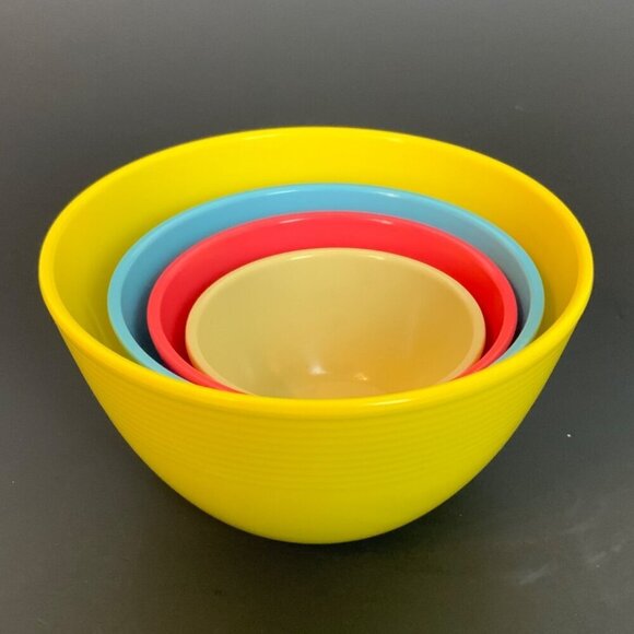 Lorena Garcia Set Of 4 Colorful Melamine Nesting Prep Bowls Primary Colors - Picture 1 of 5